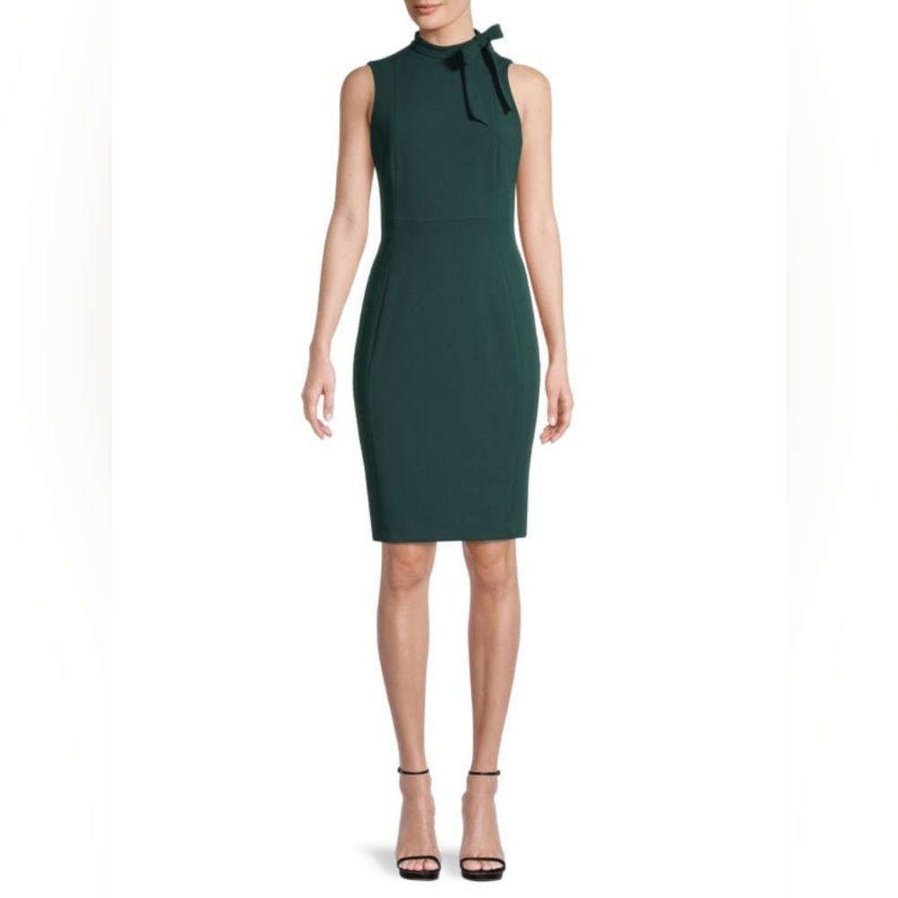 CALVIN KLEIN Bow-Neck Sheath Dress
